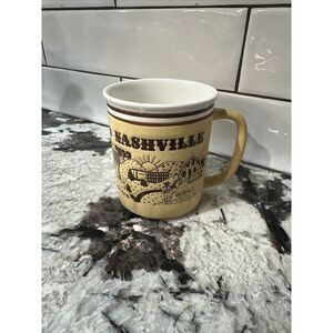 Vintage Pair MC Art Co. Souvenir Stoneware Coffee tea Mug Cup Nashville Gift